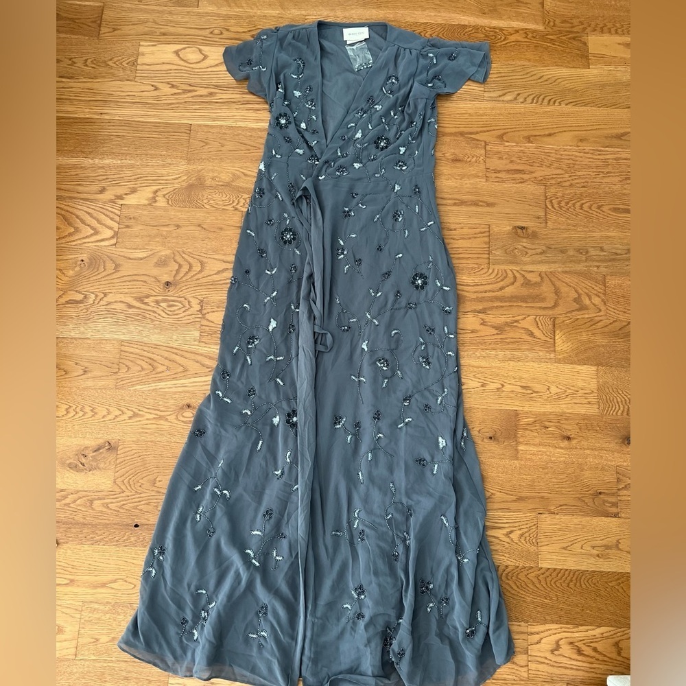 BHLDN wrap beaded maxi dress